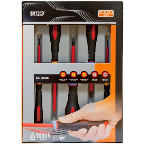 Skruvmejselsats BAHCO Ergo BE-9882S 1000 V