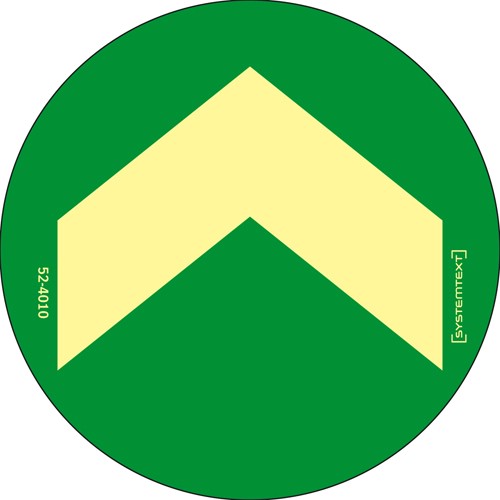 Golvmarkering rund pil GlowLite Nova efterlysande