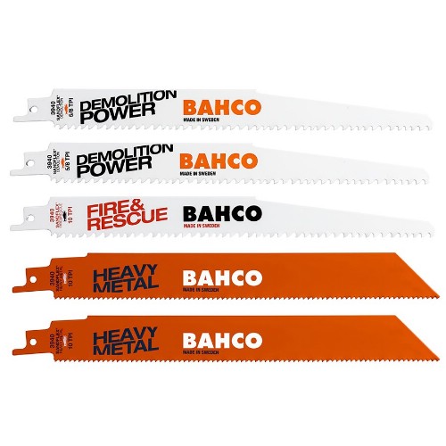Tigersågbladsats BAHCO 3940-HDD-SET-5P Tjock metall, rivning 5 delar