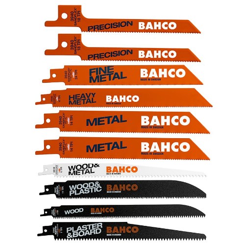 Tigersågbladsats BAHCO 3940-MIX-SET-10P Gips, trä, metall 10 delar