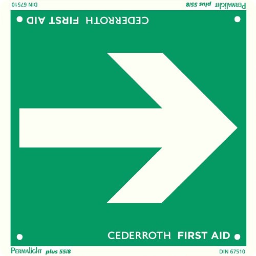 Sign direction arrow CEDERROTH calling for light