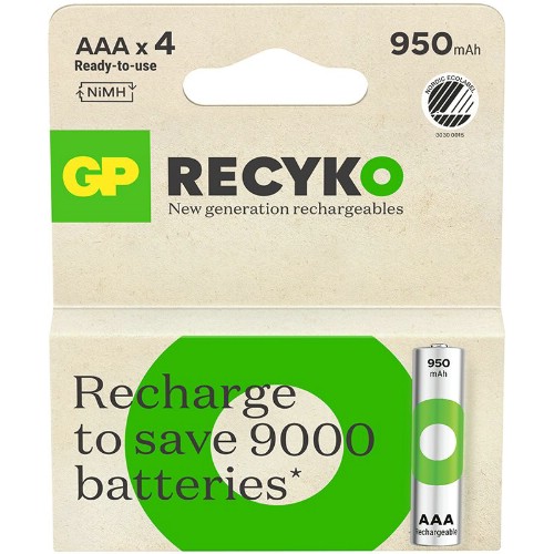 Uppladdningsbara batterier GP NiMH ReCyko 1,2 V