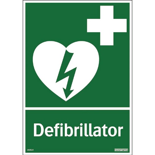 Skylt defibrillator