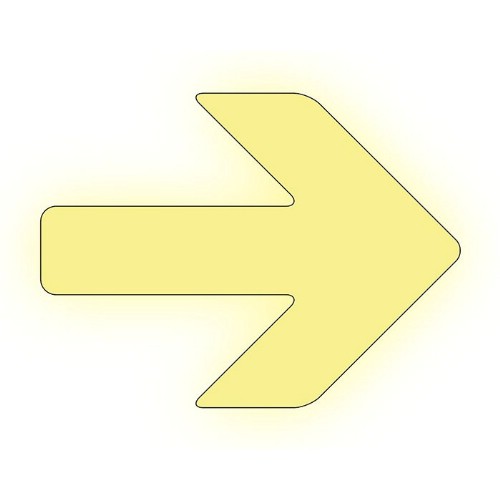 Skylt pil höger GlowLite Nova efterlysande