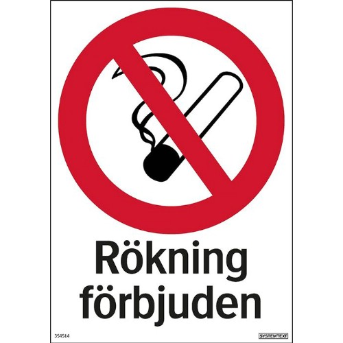 Skylt rökning förbjuden