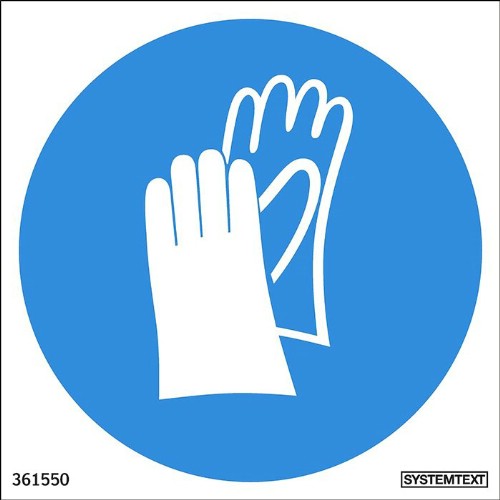 Sign mandates protective gloves must be used