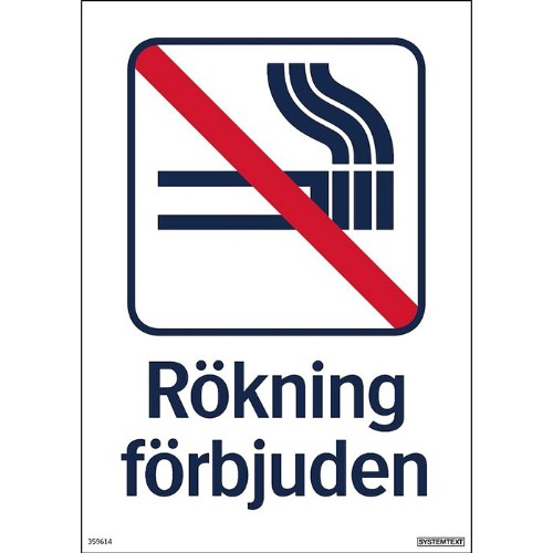 Skylt rökning förbjuden