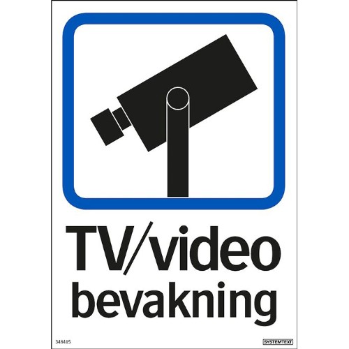 Skylt tv/video bevakning