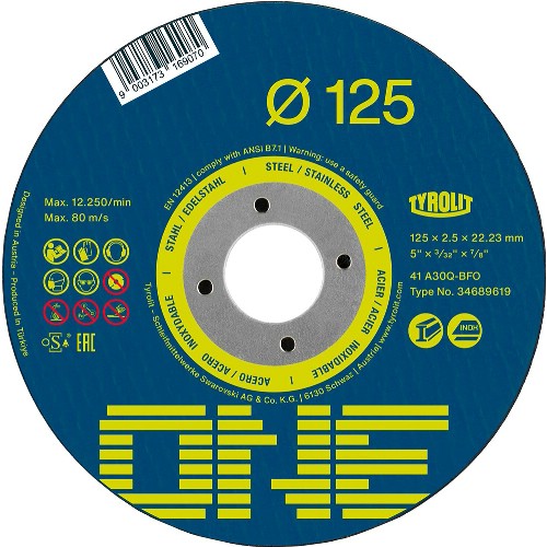 Kapskiva TYROLIT One Stål/Rostfritt 2in1 Typ 41
