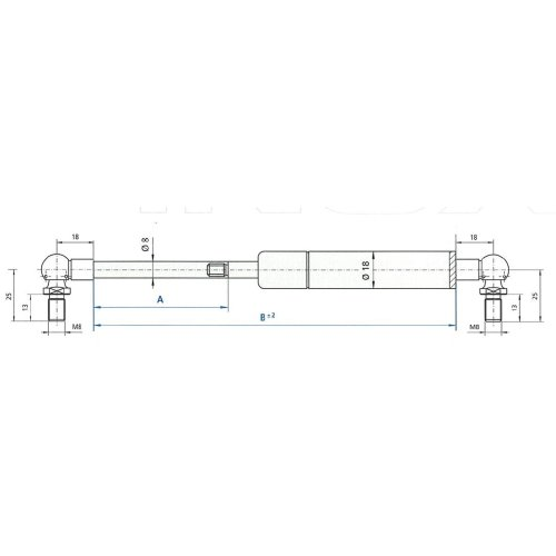 Rostfri gasfj B=586 A=250 250N