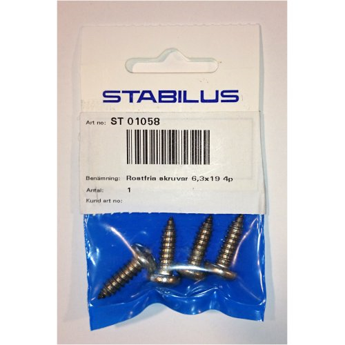 Rostfria skruvar 6,3x19 4p