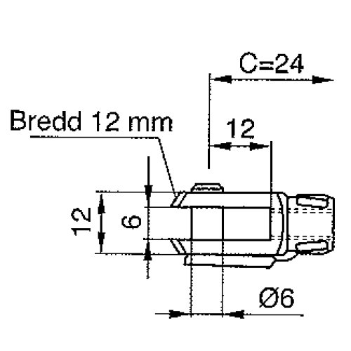 Gaffel 6mm, M6, L=24, T=6