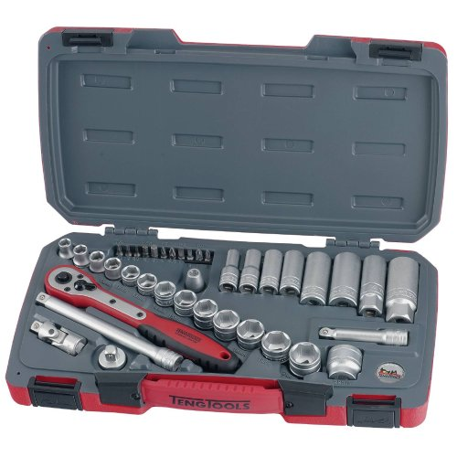 Hylsnyckelsats. Med 3/8'' fyrkantsfäste Teng Tools